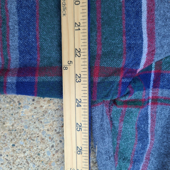 Vintage Ralph Lauren Shirt Mens Med Tartan Plaid Green Blue Oxford Long Sleeve - Picture 4 of 4